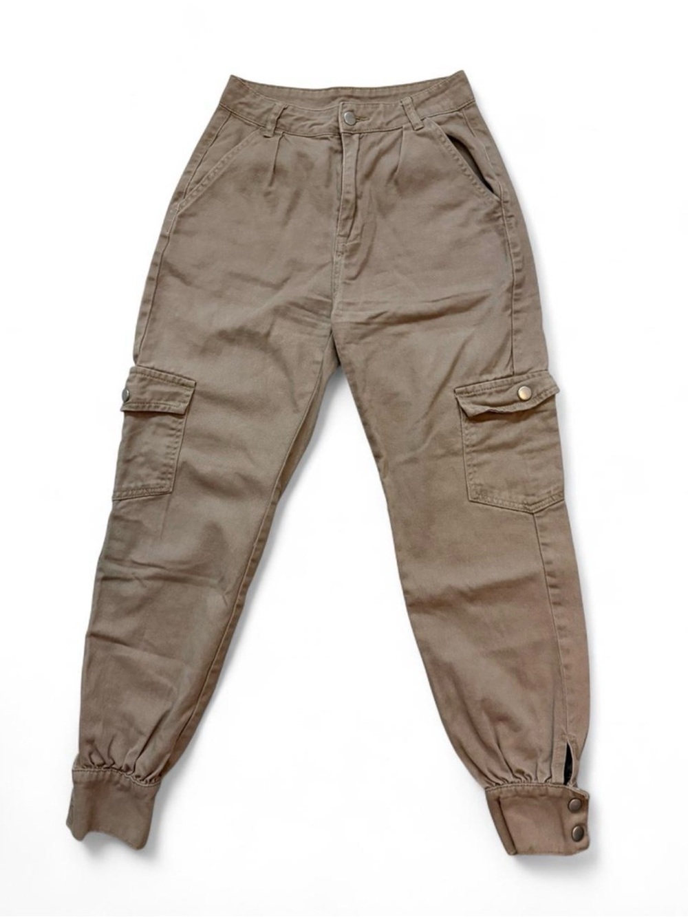 Tan Kahki Cargo Jeans Pants With Six Pockets